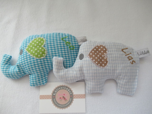 ♥zuckersüßer  Elefant  Wunschname Körnerkissen Wärmekissen Dinkel Lavendel von Lüttentüddel