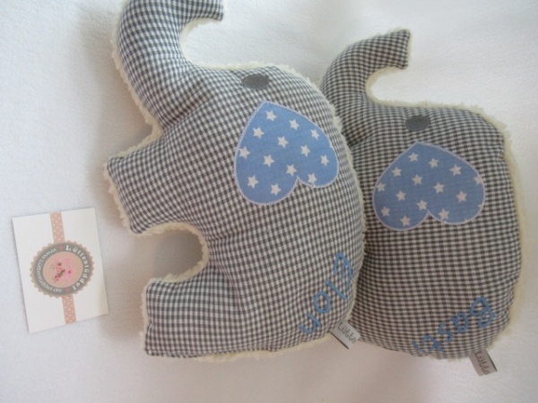 ♥ Elefant Schmusekissen Kita Taufe Geburt Einschulung Geschenk Name von Lüttentüddel