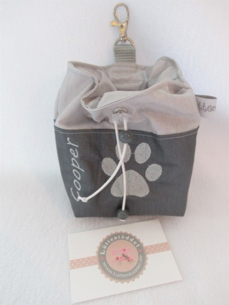 ♥ HUND PFOTE LECKERLIBEUTEL KOTBEUTEL GÜRTELTASCHE VON LÜTTENTÜDDEL