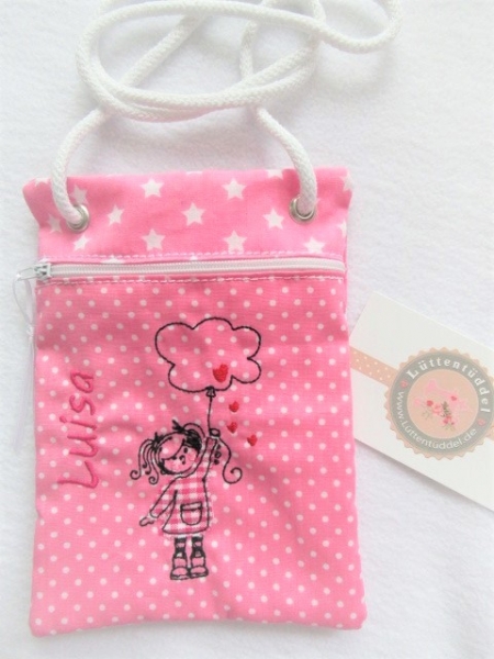 ★ Sterne viele Farben verfügbar Brustbeutel Mädchen Wolke Name ★ Kita Schule Badeanstallt von Lüttentüddel