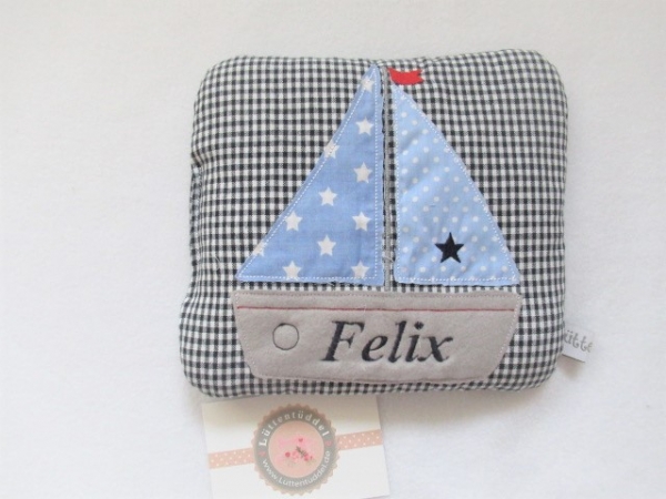 ♥ Boot Körnerkissen Wärmekissen Dinkel Wunschfarbe