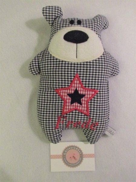 ♥ Knuddel Bär mit Stern Applikation Körnerkissen Wärmekissen Dinkel Wunschname