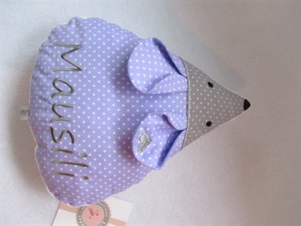 Zauberhafte Maus kleines Schmusekissen ca. 28x22 Name Taufe Geburt Geschenk Einschulung Reisekissen von Lüttentüddel
