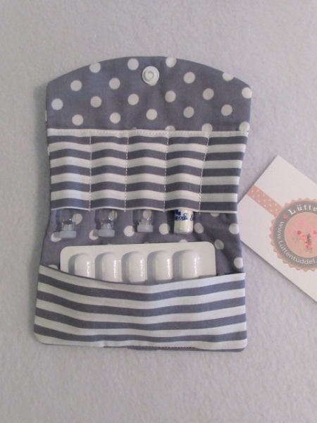 ♥ Anker Punkte Grau Globuli Täschchen, Notfall Täschchen Tampon Pillentäschchen ♥ © Lüttentüddel