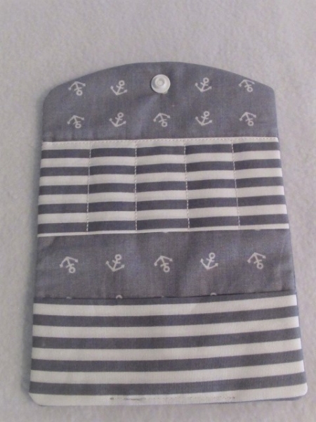 ♥ Anker Streifen Grau Globuli Täschchen, Notfall Täschchen Tampon Pillentäschchen ♥ © Lüttentüddel