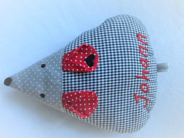 Zauberhafte Maus kleines Schmusekissen ca. 28x22 Name Taufe Geburt Geschenk Einschulung Reisekissen von Lüttentüddel