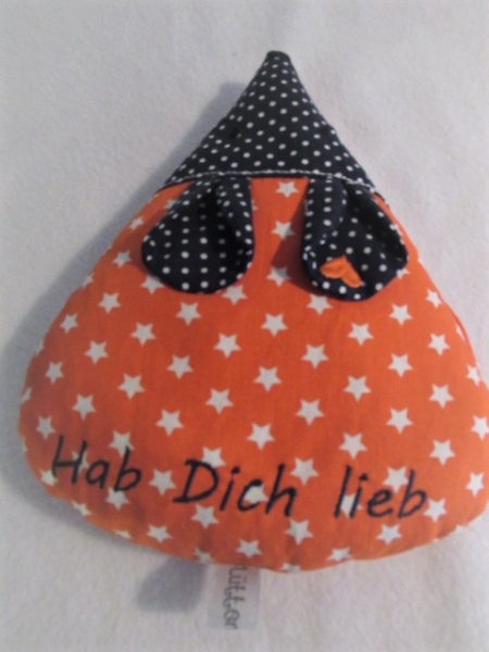 ♥ zauberhafte Sterne Punkte Maus Körnerkissen Wärmekissen Dinkel Wunschfarbe Name von Lüttentüddel