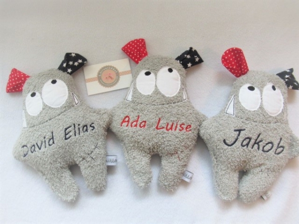 ♥  zauberhaftes Monster Körnerkissen Wärmekissen Lavendel Wunschname von Lüttentüddel