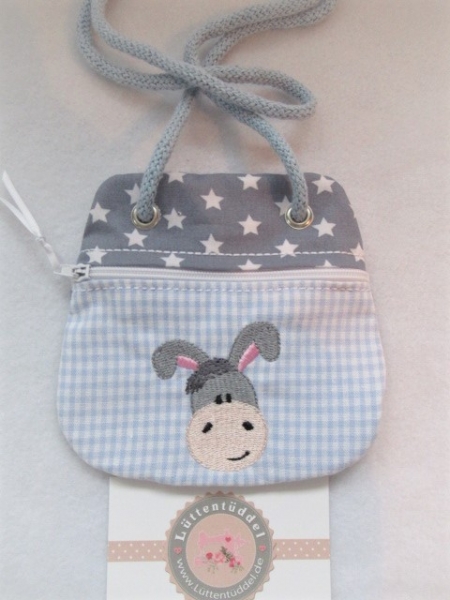 ★ Brustbeutel Esel Wunschname ★ Einschulung Badeanstalt Kita Schule Viele Farben und Muster von Lüttentüddel