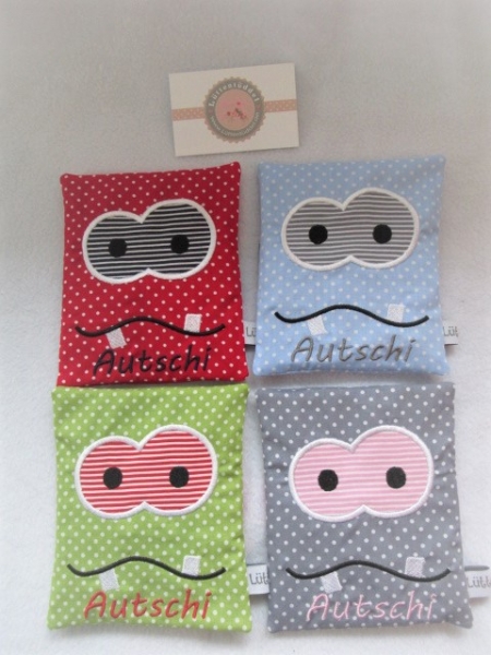 ♥ Monster Autschi Beulentröster Punkte inkl. Kühlpack Wärmekissen Kühlkissen Zahnfee Wunschname Geburt Taufe Einschulung ★ von Lüttentüddel®