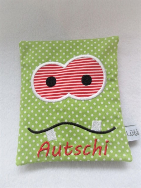 ♥ Monster Autschi Beulentröster Punkte inkl. Kühlpack Wärmekissen Kühlkissen Zahnfee Wunschname Geburt Taufe Einschulung ★ von Lüttentüddel®