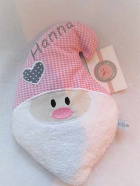 Wichtel Körnerkissen Wärmekissen Dinkel Wunschfarbe Name von Lüttentüddel