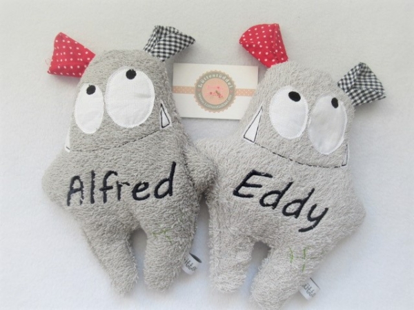 ♥  zauberhaftes liebes Monster Körnerkissen Wärmekissen Lavendel Name Taufe Geburt Einschulung Kindergarten von Lüttentüddel