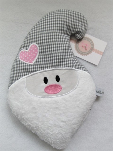 Wichtel Körnerkissen Wärmekissen Dinkel Wunschfarbe Name von Lüttentüddel