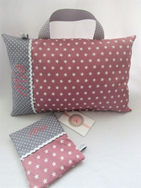 ★ 35x23 cm Kissen to Go Geburt Sterne Punkte Name ★ von Lüttentüddel