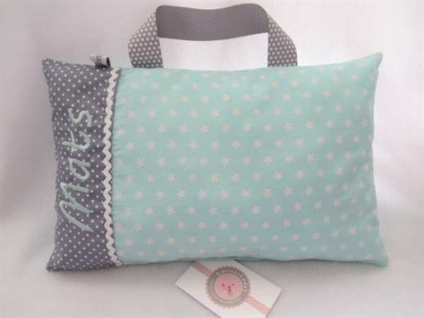 ★ 35x23 cm Kissen to Go Geburt Sterne Punkte Name ★ von Lüttentüddel