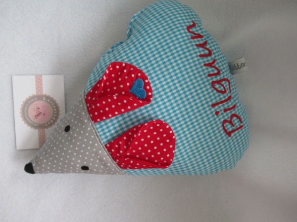 Zauberhafte Maus kleines Schmusekissen ca. 28x22 Name Taufe Geburt Geschenk Einschulung Reisekissen von Lüttentüddel