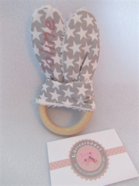 ★ 35x23 cm Kissen ★ Geburt Hase Mädchen Name ★ von Lüttentüddel ★ Einschulung Kindergarten Taufe