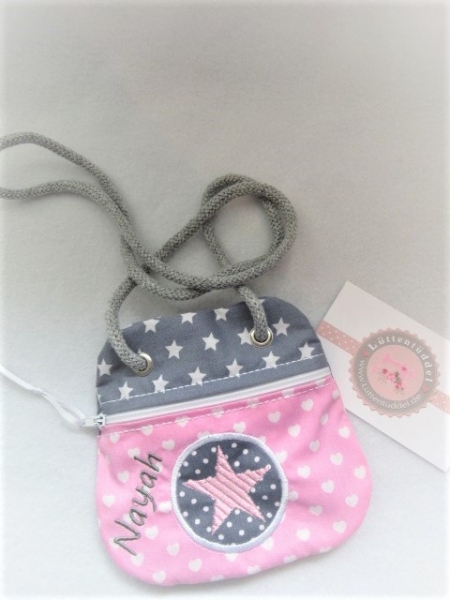 ★ Brustbeutel Stern Name ★ Kita Schule Viele Farben und Muster von Lüttentüddel