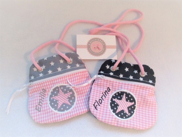 ★ Brustbeutel Stern Name ★ Kita Schule Viele Farben und Muster von Lüttentüddel