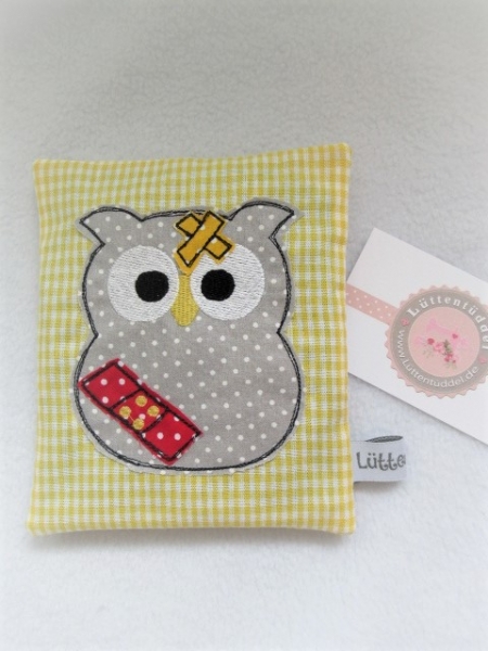 ♥ kleine Eule Beulentröster inkl. Kühlpad Wunschname Geburt Taufe Einschulung  ★ von Lüttentüddel®