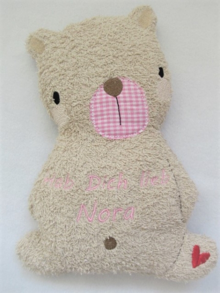 ♥  zauberhafter tröste Bär Hab Dich lieb... Körnerkissen Wärmekissen Lavendel Name Taufe Geburt Einschulung Kindergarten von Lüttentüddel