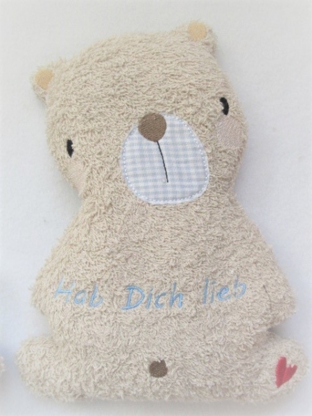 ♥  zauberhafter tröste Bär Hab Dich lieb... Körnerkissen Wärmekissen Lavendel Name Taufe Geburt Einschulung Kindergarten von Lüttentüddel