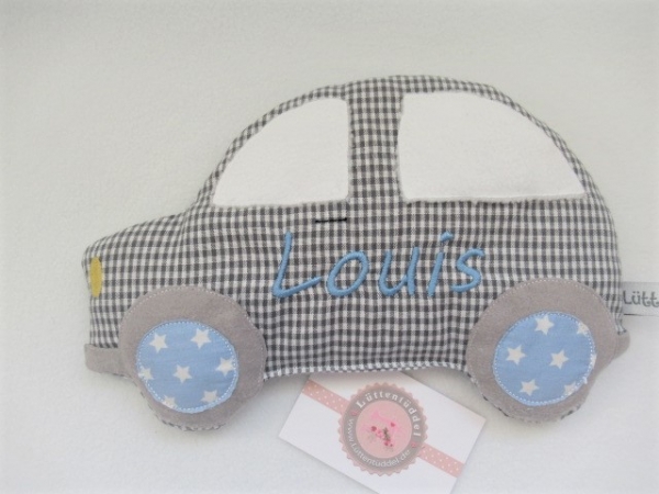 Auto Körnerkissen Wärmekissen Dinkel Wunschfarbe Name von Lüttentüddel