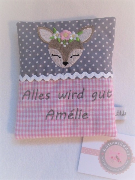 ♥ zauberhaftes Reh Beulentröster inkl. Kühlpad Wunschname Geburt Taufe Einschulung  ★ von Lüttentüddel®