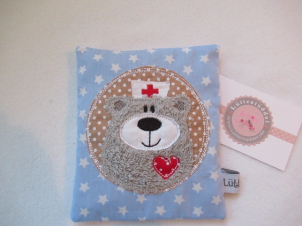 ♥ Krankenschwester Bär Beulentröster inkl. Kühlpad Wunschname Geburt Taufe Einschulung  ★ von Lüttentüddel®