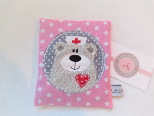 ♥ Krankenschwester Bär Beulentröster inkl. Kühlpad Wunschname Geburt Taufe Einschulung  ★ von Lüttentüddel®