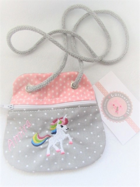 ★ Brustbeutel Einhorn Name ★ Kita Schule Schwimmbad von Lüttentüddel