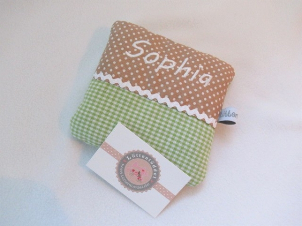 ★ 35x23 cm Kissen Geburt Einschulung Kita Taufe Hase  Mädchen Schleife Name ★ von Lüttentüddel