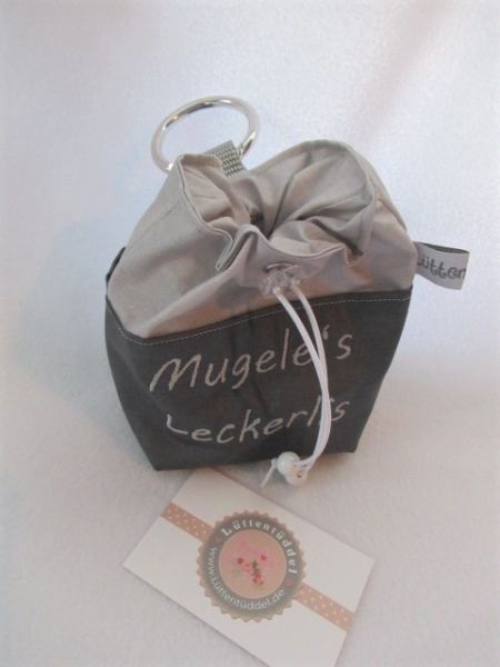 ♥ SEHR EDEL  zweifarbig HUND LECKERLIBEUTEL KOTBEUTEL GÜRTELTASCHE VON LÜTTENTÜDDEL