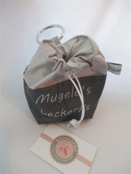 ♥ SEHR EDEL  zweifarbig HUND LECKERLIBEUTEL KOTBEUTEL GÜRTELTASCHE VON LÜTTENTÜDDEL