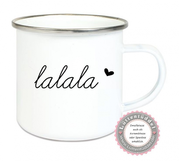 ♥ Tasse Emailletasse Wunschname; für Kindergarten Geschenk Erzieherin Freundin Dankeschön, Geburtstag, Muttertag , Abschied, Jubiläum, Becher von Lüttentüddel