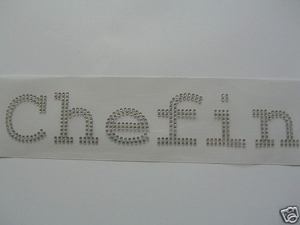 Chefin Schriftzug Strass Hotglue Hotfix Bügelbild