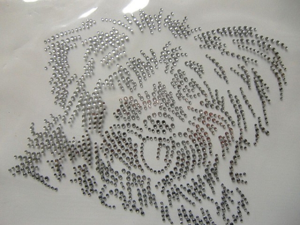 Terrier Yorkie Strass Hotfix Hotglue Bügelbild Bügelmotiv