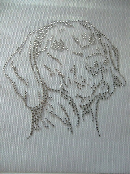 Traum Weimaraner Hund Strass Hotfix Hotglue Bügelbild Bügelmotiv