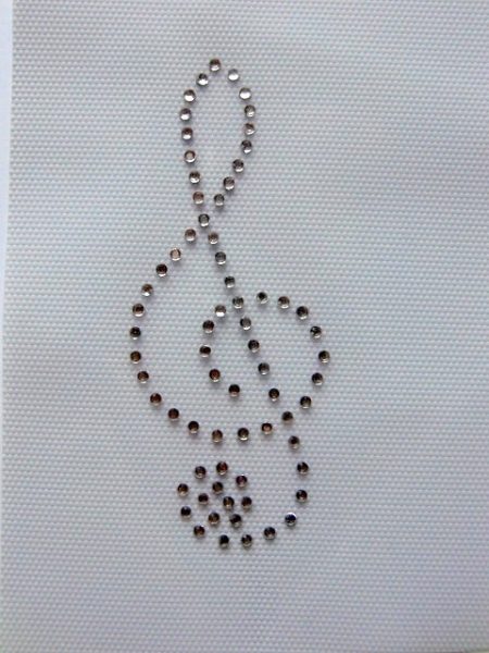 Notenschlüssel Noten Strass Hotglue Hotfix Bügelbild Für T-Shirt
