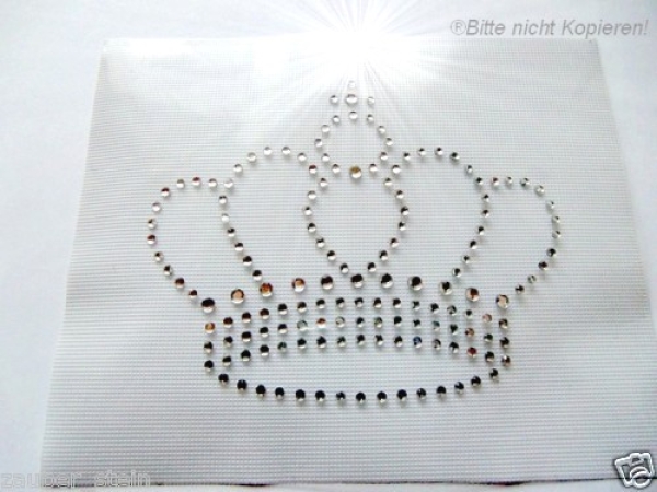 Hotfix Flügel Krone mit Strass Bügelbild Hotglue zauberhaft für Shirt Jacke