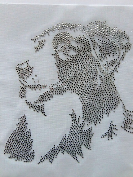 Border Collie Hund Hotfix Hotglue Hundeschule Bügelbild Strass