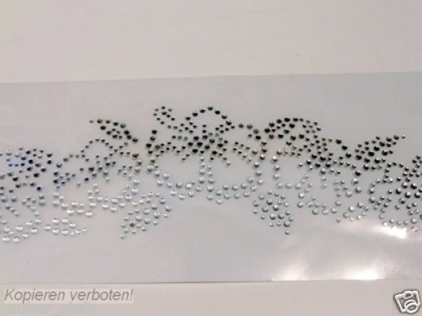 Hibiskus Ranke Glanz und Edel  Bügelbild Strass HOTFIX HOTGLUE Bügelbild Applikation