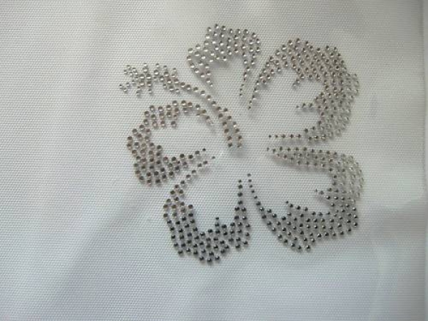 Hotfix große Hibiskus Blüte Strass HOTFIX HOTGLUE Bügelbild Applikation