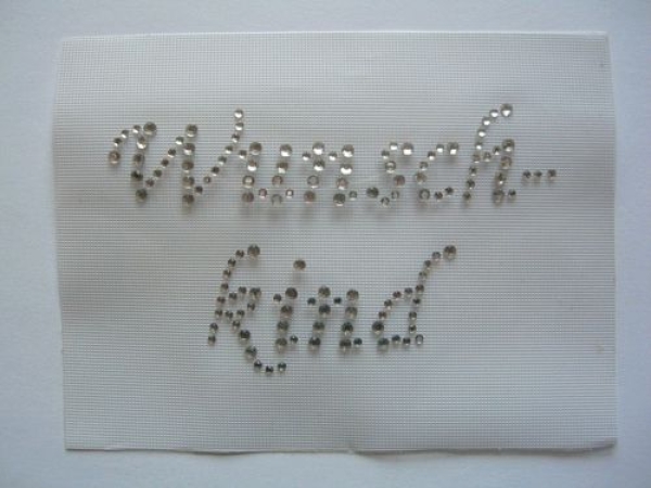 Schriftzug Wunschkind Strass Bügelbild Hotfix Hotglue