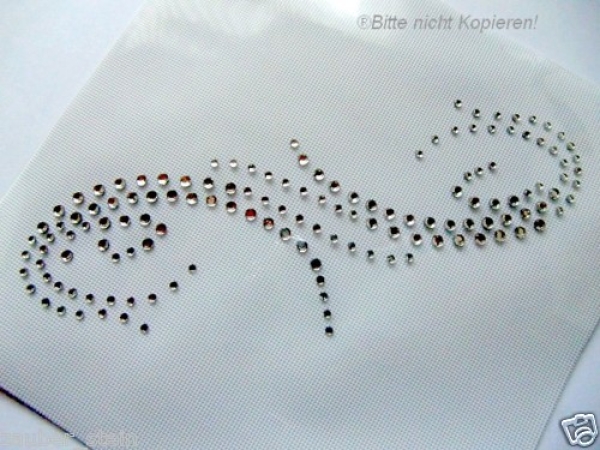 Traum Ornament Bordüre Strass Bügelbild Hotfix Bluse