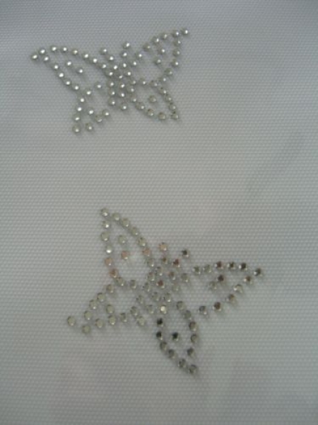 2 super süße Schmetterlinge Strass Hotfix Hotglue Shirt Bügelbild Bügelmotiv