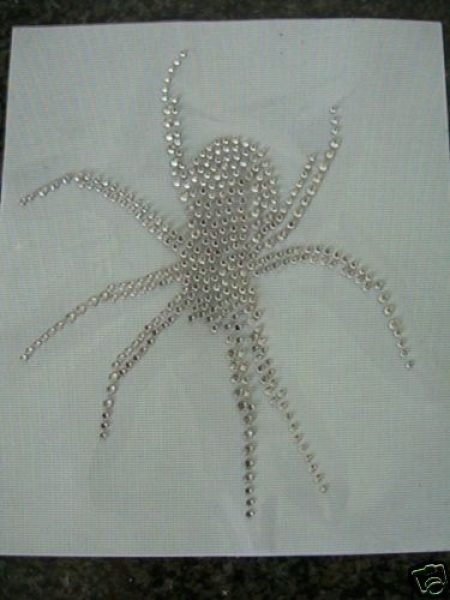 EDEL SPINNE viel Strass Hotfix Hotglue Bügelbild Bügelmotiv