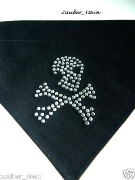 kleiner Totenkopf Skull  Strass HOTFIX HOTGLUE Bügelbild Applikation