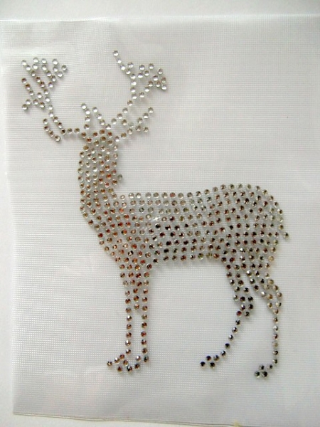 Hirsch Oktoberfest Weihnachten Strass Bügelbild Hotfix Hotglue